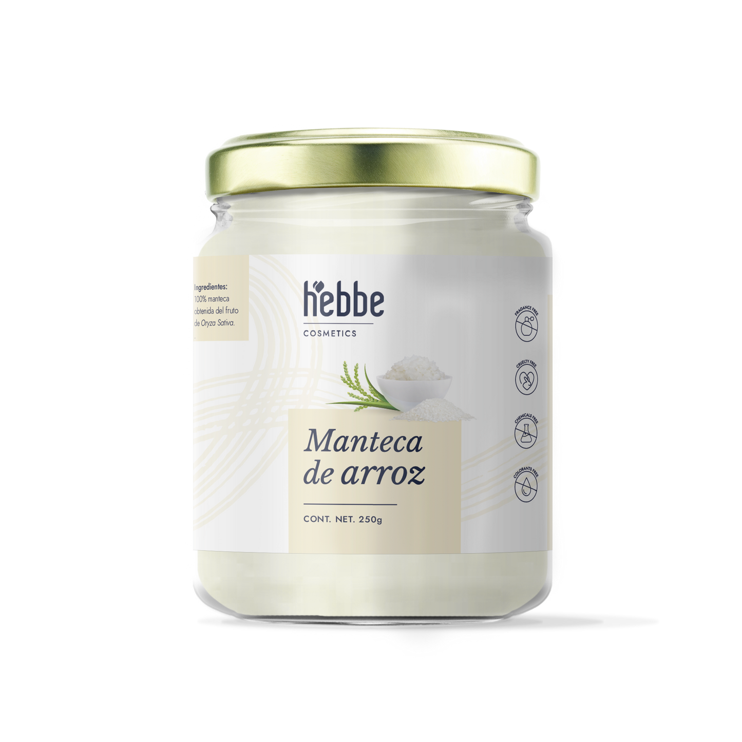 Manteca de Arroz | Rostro, Cuerpo y Cabello | Emoliente Antioxidante de Tacto Seco y Sedoso