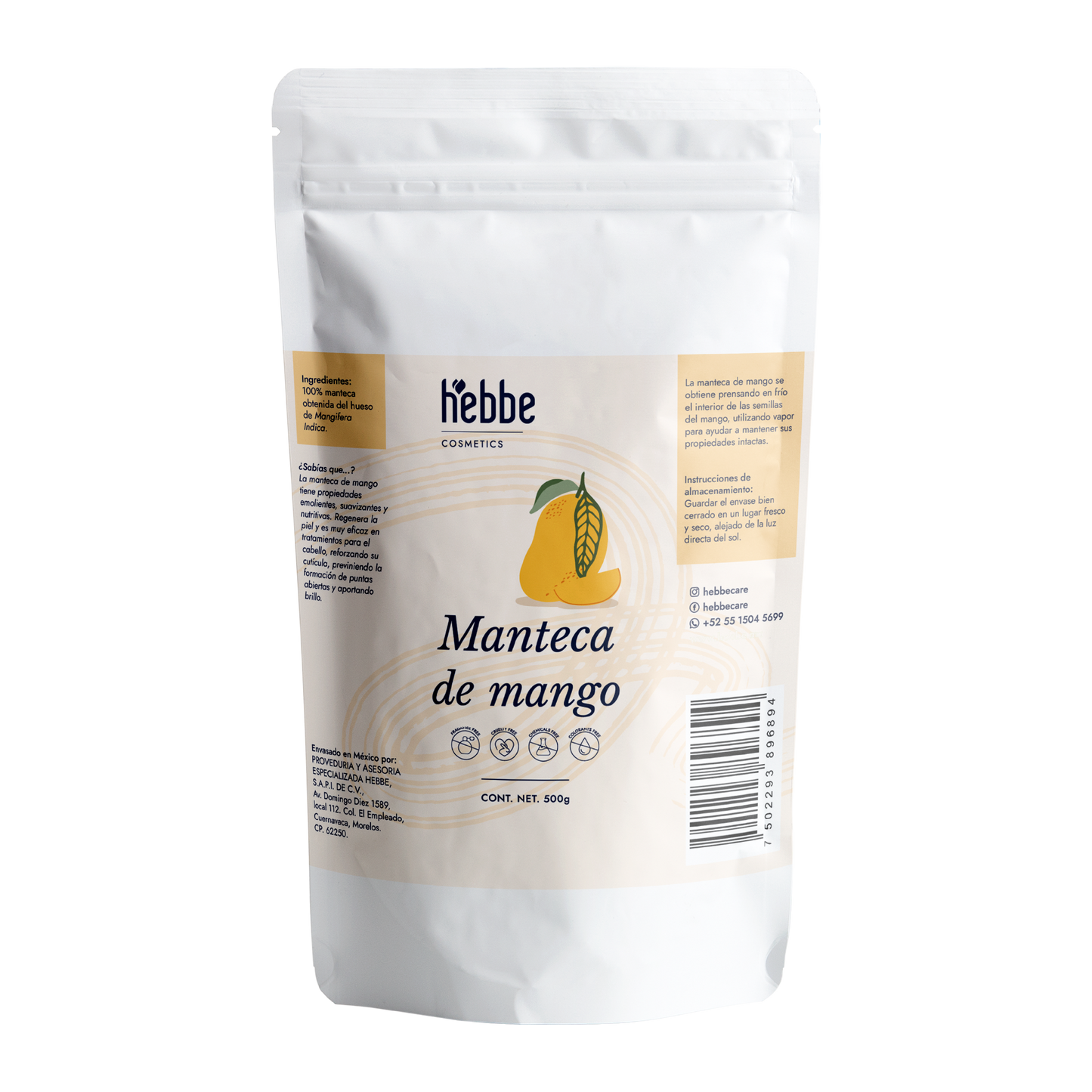 Manteca de Mango | Cuerpo, Cabello y Labios | Emoliente Ligera, Nutritiva y Regeneradora