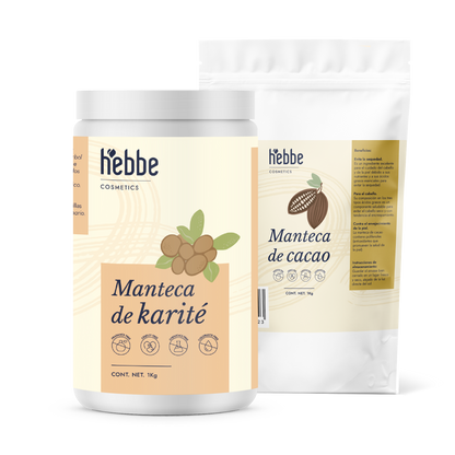 Manteca de cacao y karité | Kit de Mantecas vegetales | Hidratación Profunda y Nutrición para Piel Seca y Sensible