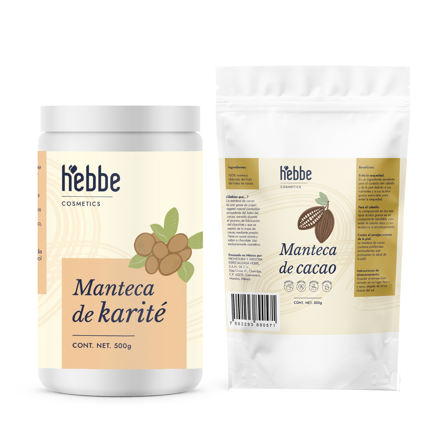 Manteca de cacao y karité | Kit de Mantecas vegetales | Hidratación Profunda y Nutrición para Piel Seca y Sensible