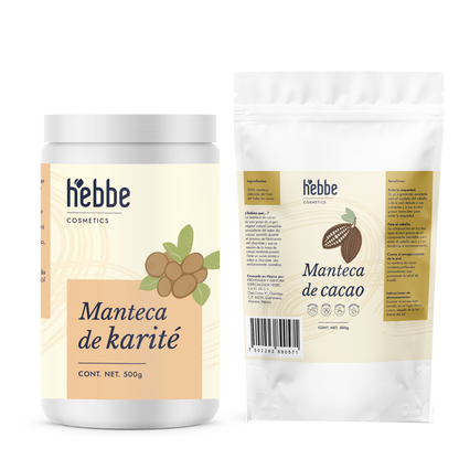 Manteca de cacao y karité | Kit de Mantecas vegetales | Hidratación Profunda y Nutrición para Piel Seca y Sensible