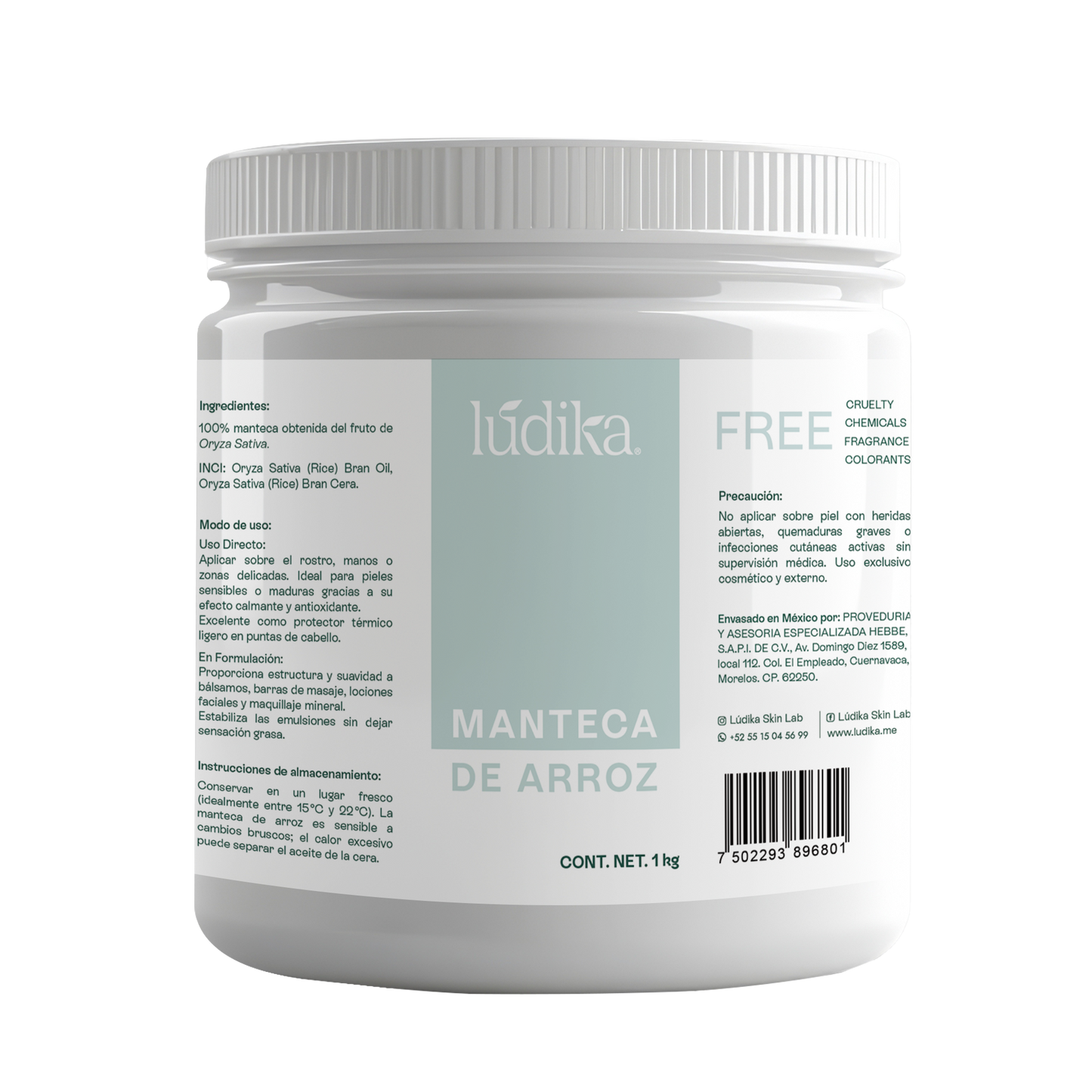 Manteca de Arroz | Rostro, Cuerpo y Cabello | Emoliente Antioxidante de Tacto Seco y Sedoso