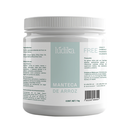 Manteca de Arroz | Rostro, Cuerpo y Cabello | Emoliente Antioxidante de Tacto Seco y Sedoso