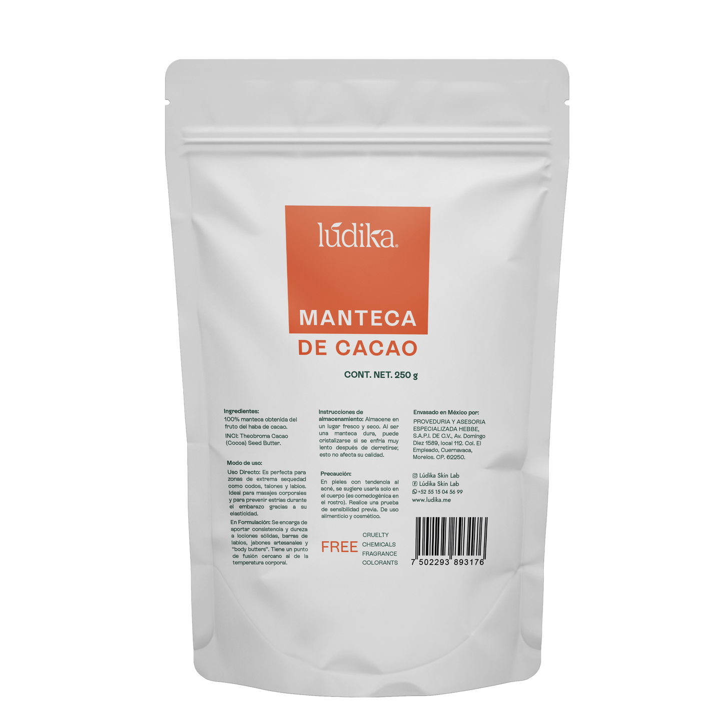 Manteca de Cacao | Cuerpo, Labios y Alimentación | Emoliente Oclusivo y Agente Fundente