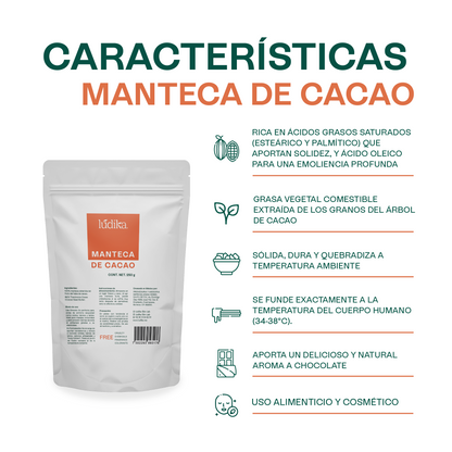 Manteca de Cacao | Cuerpo, Labios y Alimentación | Emoliente Oclusivo y Agente Fundente