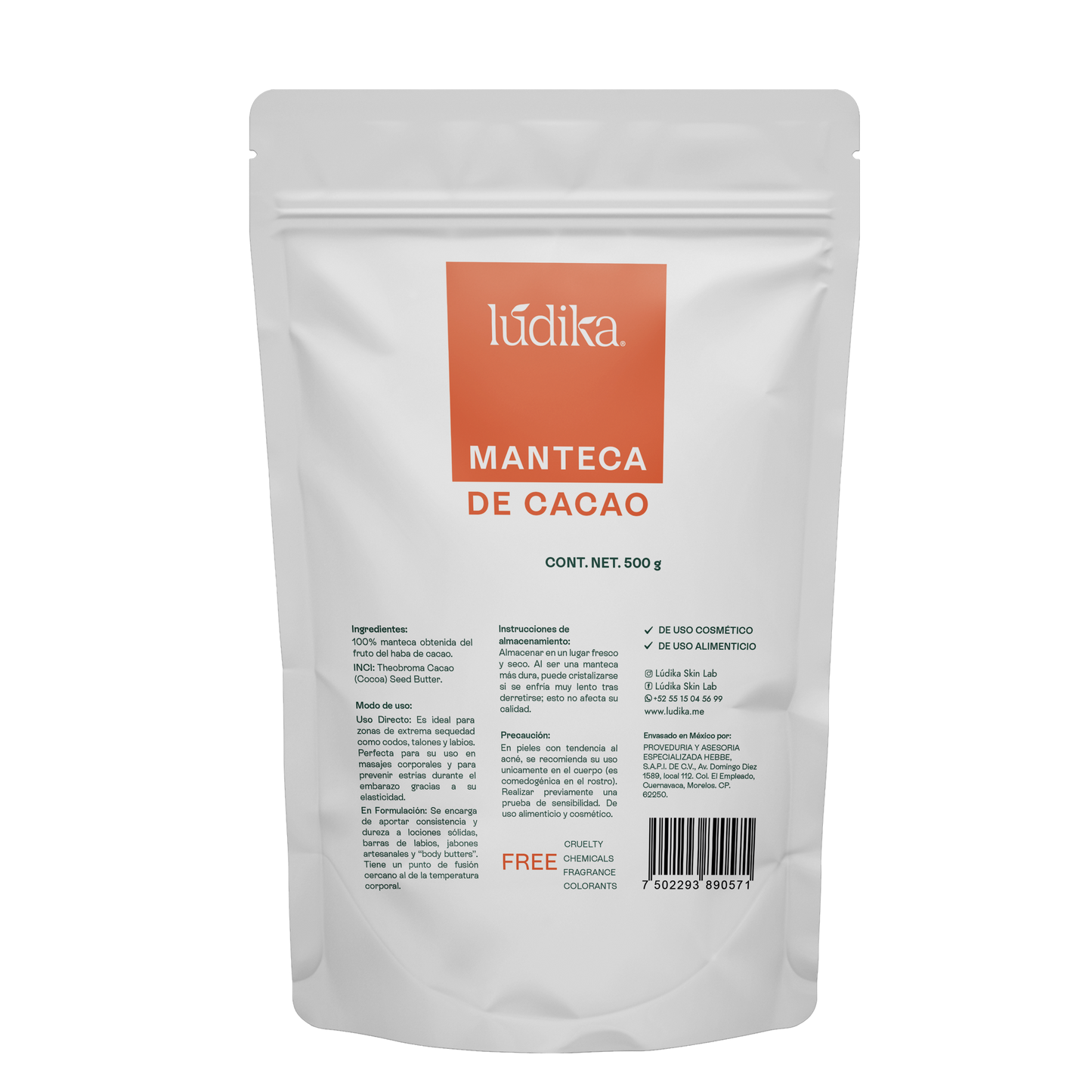 Manteca de Cacao | Cuerpo, Labios y Alimentación | Emoliente Oclusivo y Agente Fundente