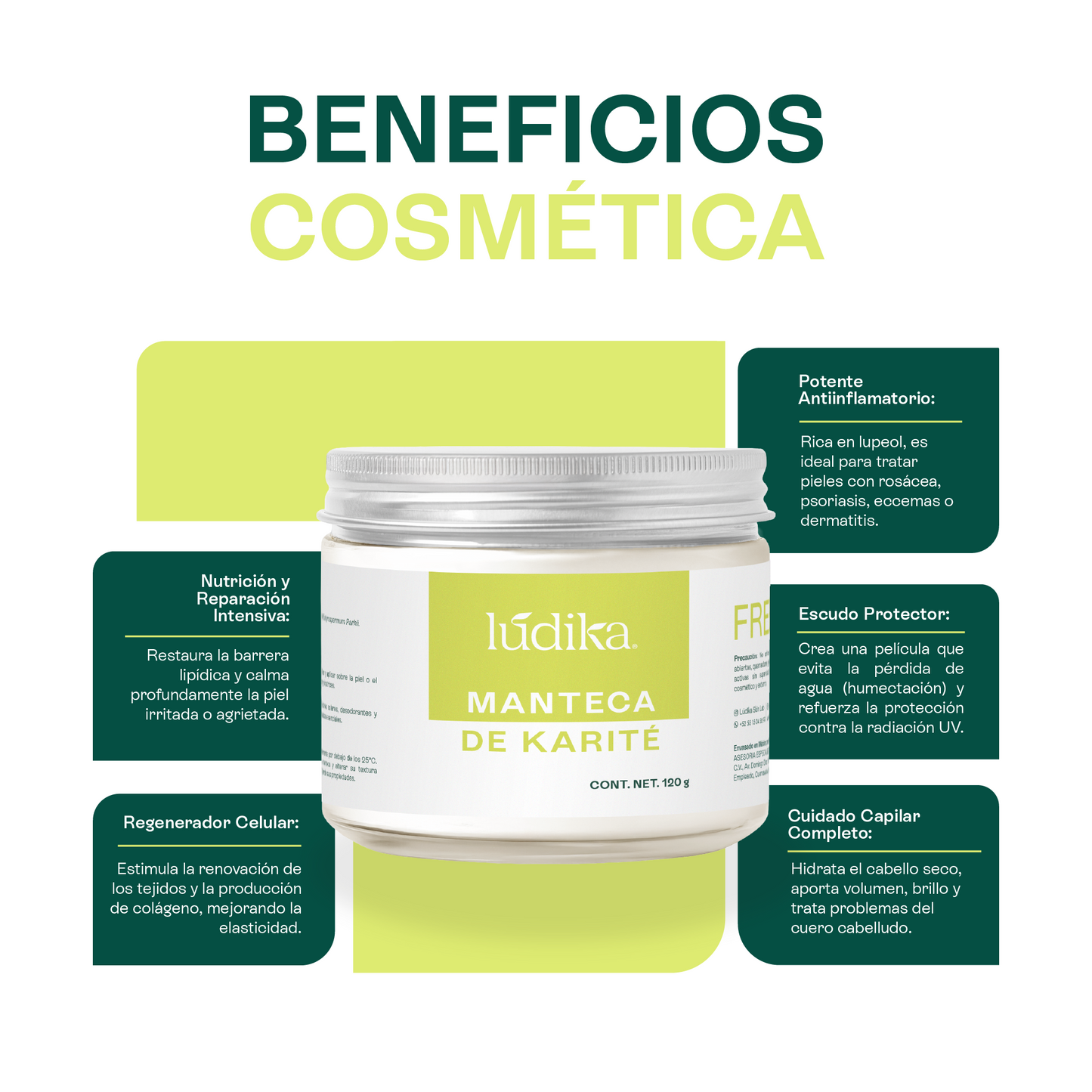 Manteca de Karité | Cuerpo, Rostro y Cabello | Emoliente, Reparadora y Protectora