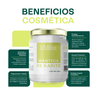 Manteca de Karité | Cuerpo, Rostro y Cabello | Emoliente, Reparadora y Protectora