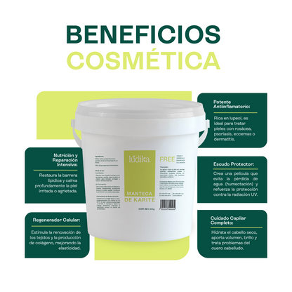 Manteca de Karité | Cuerpo, Rostro y Cabello | Emoliente, Reparadora y Protectora