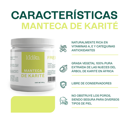 Manteca de Karité | Cuerpo, Rostro y Cabello | Emoliente, Reparadora y Protectora