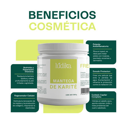Manteca de Karité | Cuerpo, Rostro y Cabello | Emoliente, Reparadora y Protectora