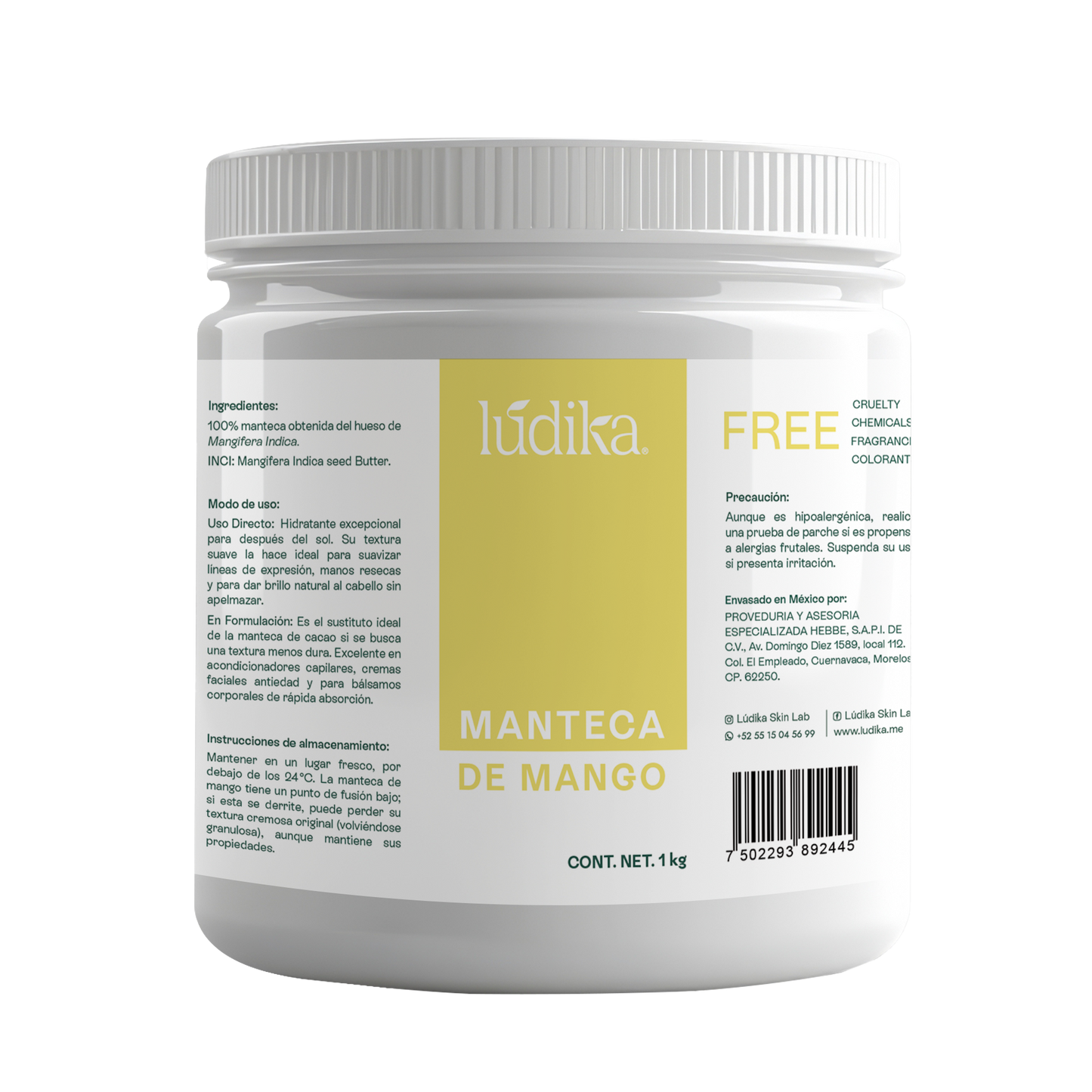 Manteca de Mango | Cuerpo, Cabello y Labios | Emoliente Ligera, Nutritiva y Regeneradora