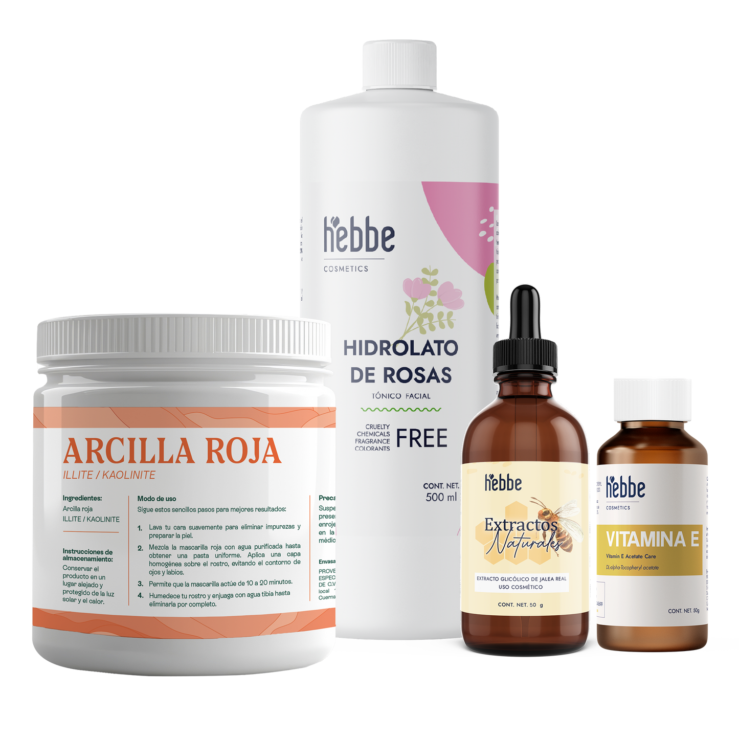 Kit Mascarilla Anti-Arrugas Lúdika | Arcilla Roja, Jalea Real, Vitamina E e Hidrolato para Piel Grasa y Madura