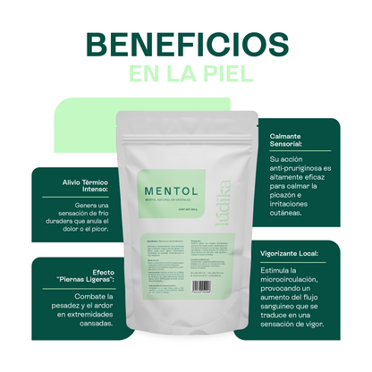 Mentol Natural en Cristales | Efecto Refrescante, Terapéutico y Calmante