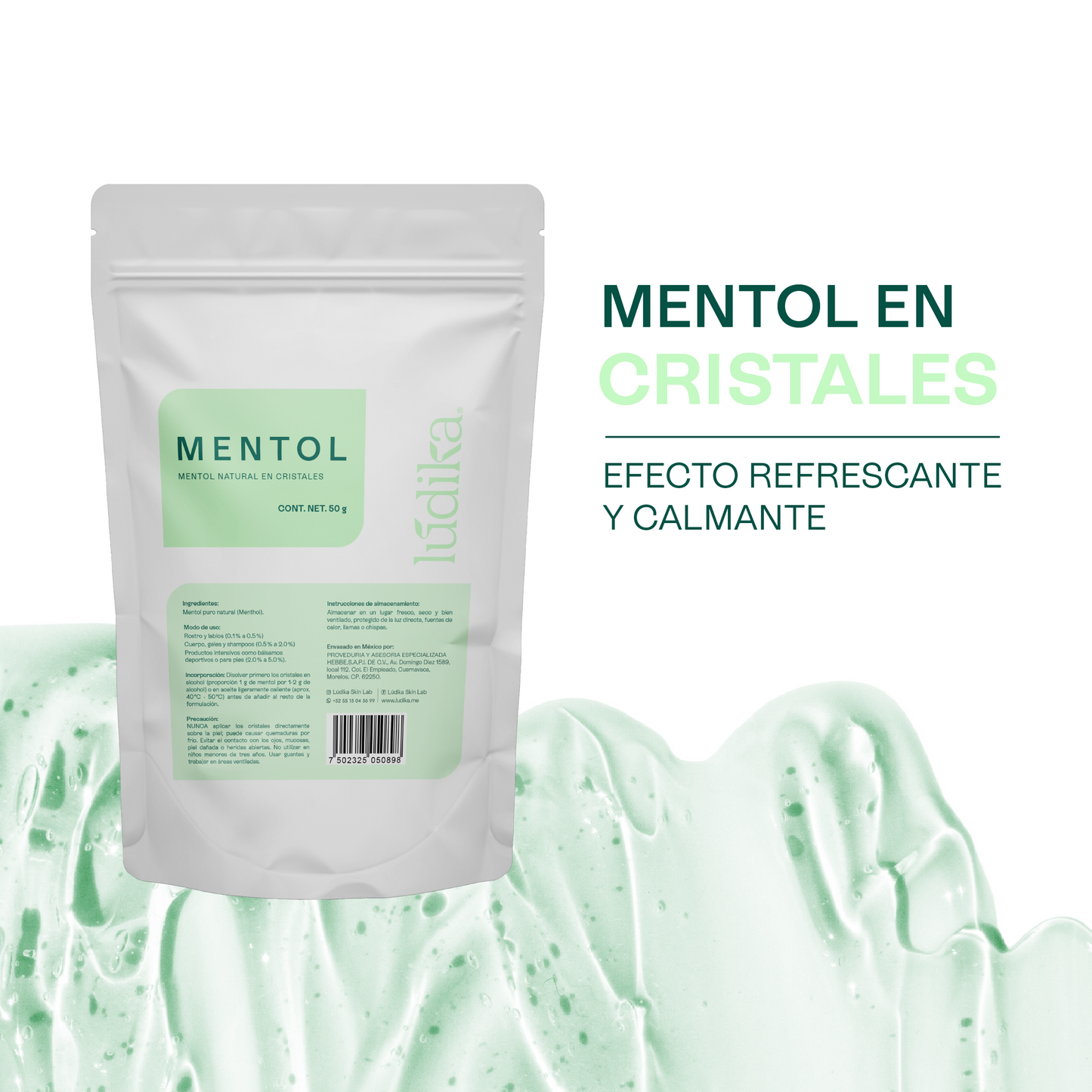 Mentol Natural en Cristales | Efecto Refrescante, Terapéutico y Calmante