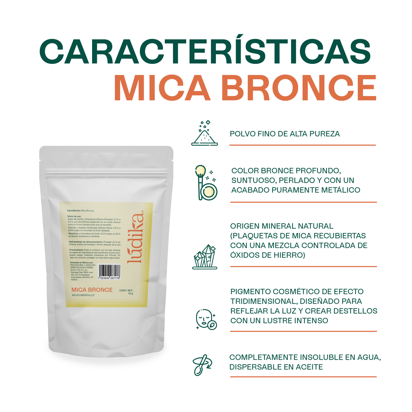 Mica Bronce | Pigmento de Efecto Perlado y Metálico | Luminosidad Mineral de Lujo
