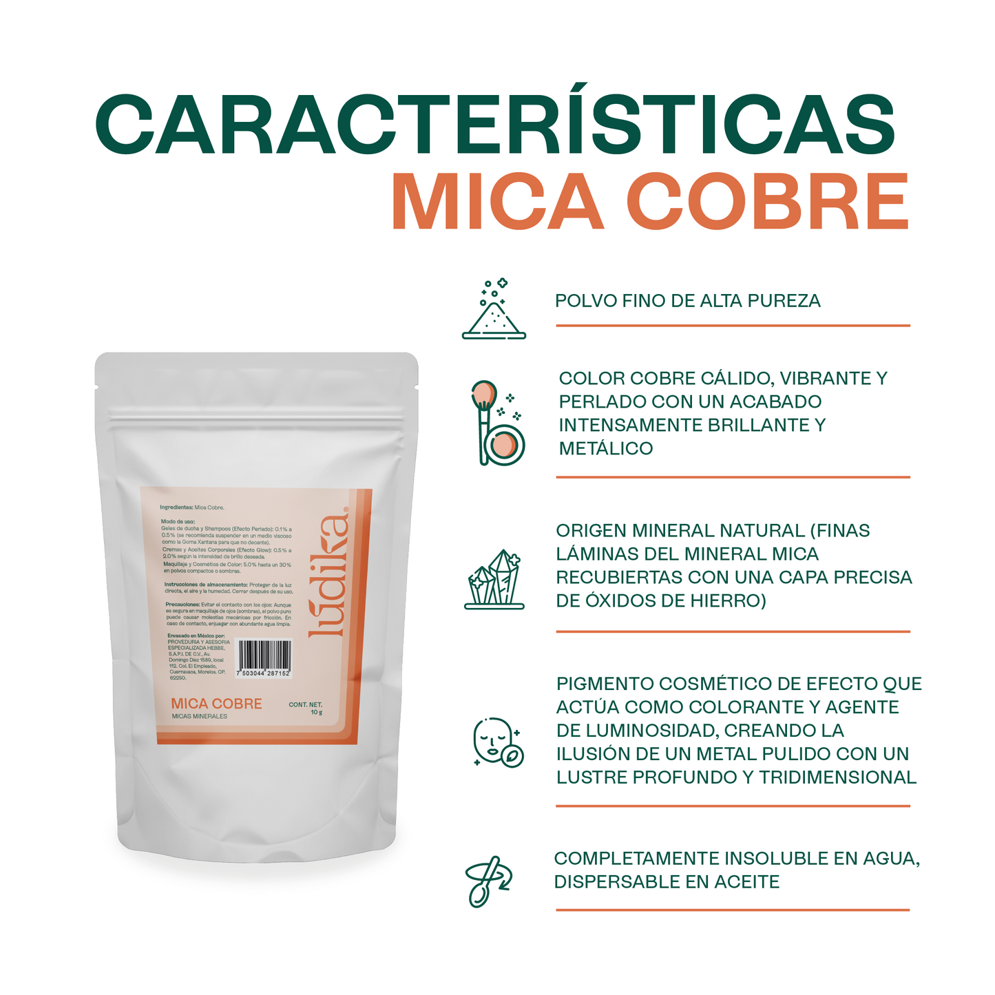 Mica Cobre | Pigmento Perlado de Alto Impacto para Cosméticos Vibrantes