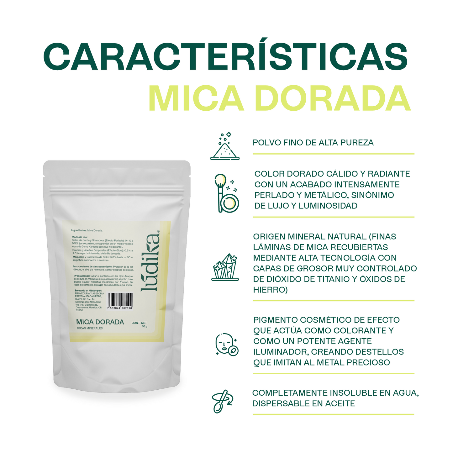 Mica Dorada | Pigmento Perlado Luminoso para Cosméticos Radiantes