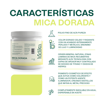 Mica Dorada | Pigmento Perlado Luminoso para Cosméticos Radiantes