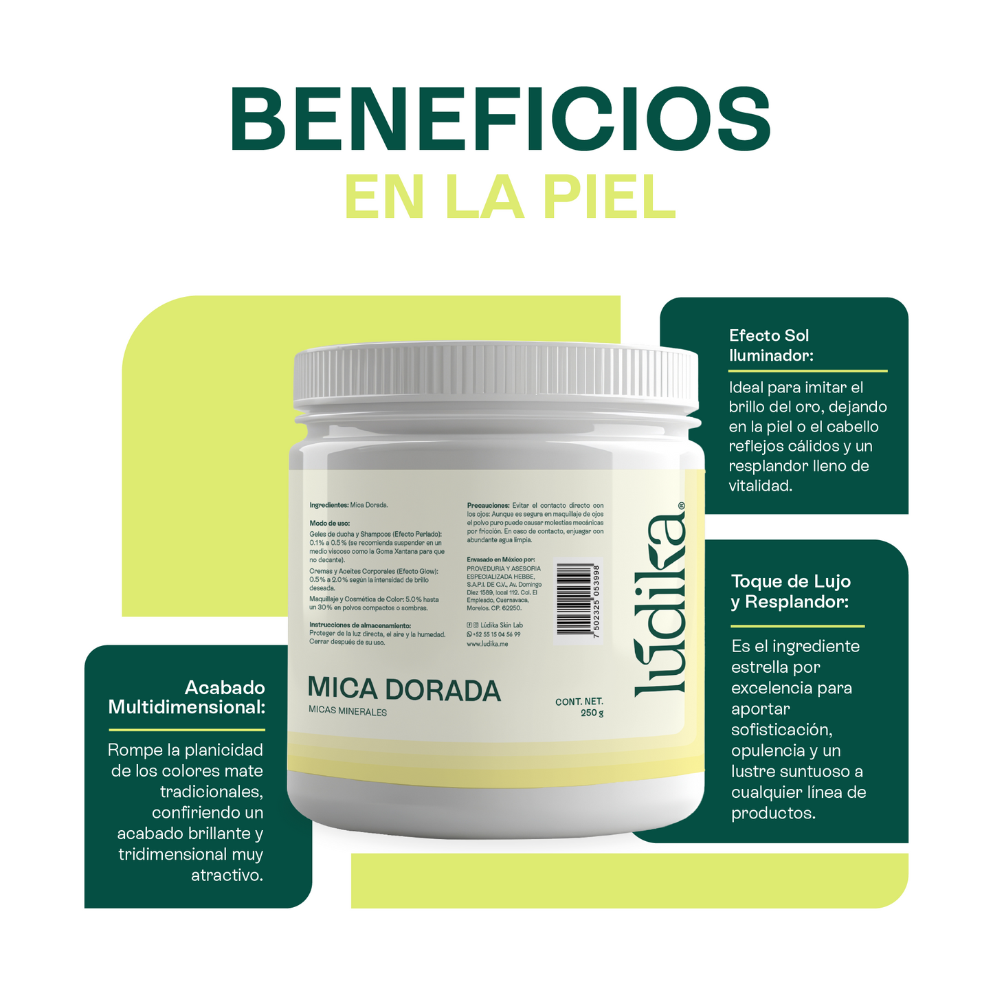 Mica Dorada | Pigmento Perlado Luminoso para Cosméticos Radiantes