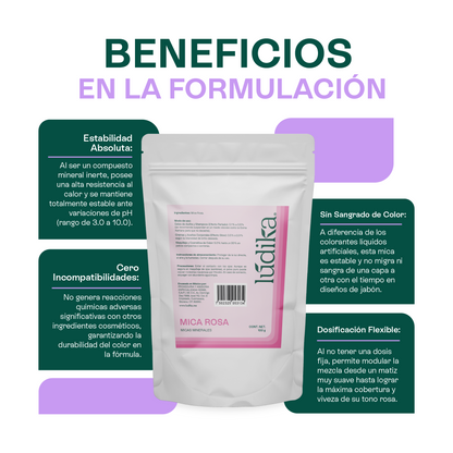 Mica Rosa | Pigmento Perlado Suave para Cosméticos Delicados y Radiantes