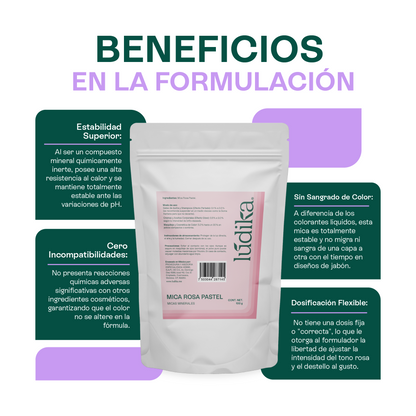 Mica Rosa Pastel | Pigmento Perlado Suave para Cosméticos Delicados y Radiantes