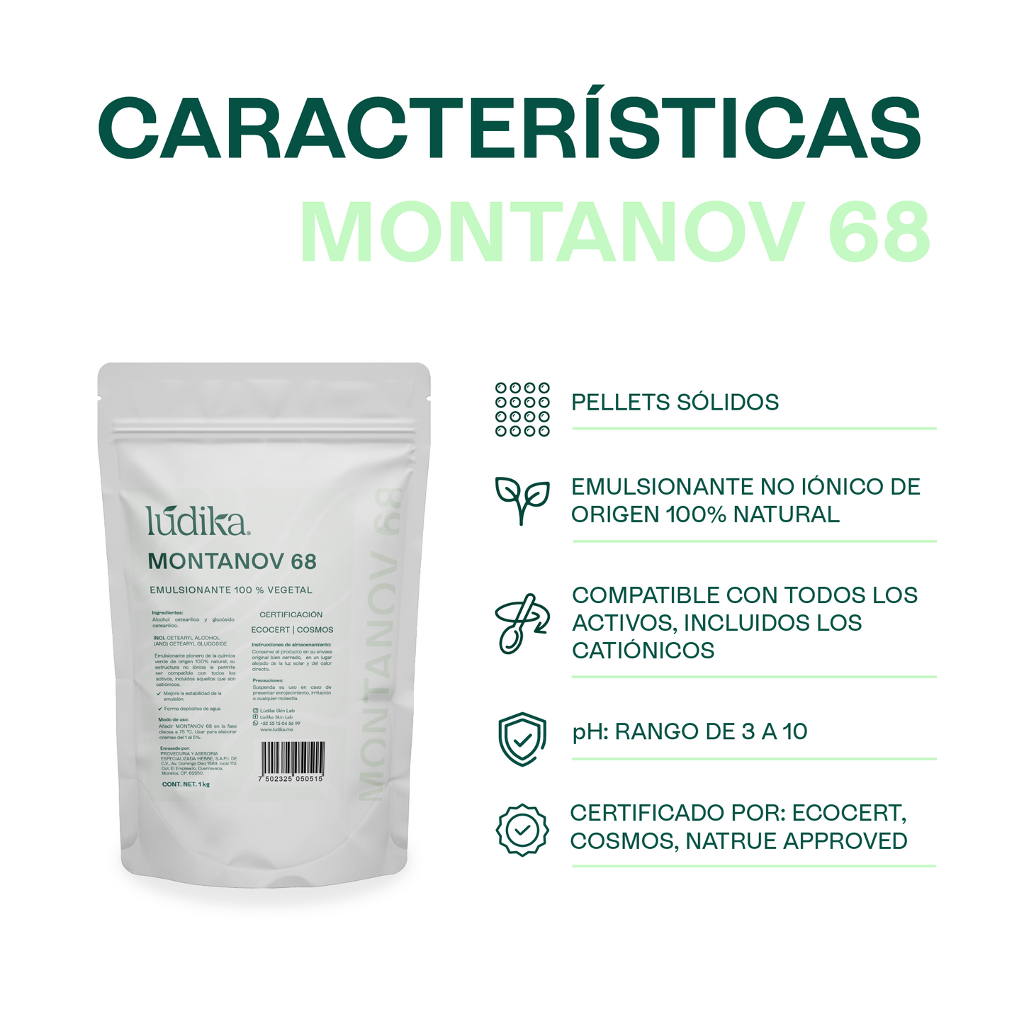 Montanov 68 | Auto-emulsionante No Iónico | Refuerzo de Barrera Cutánea y Sensorial de Lujo