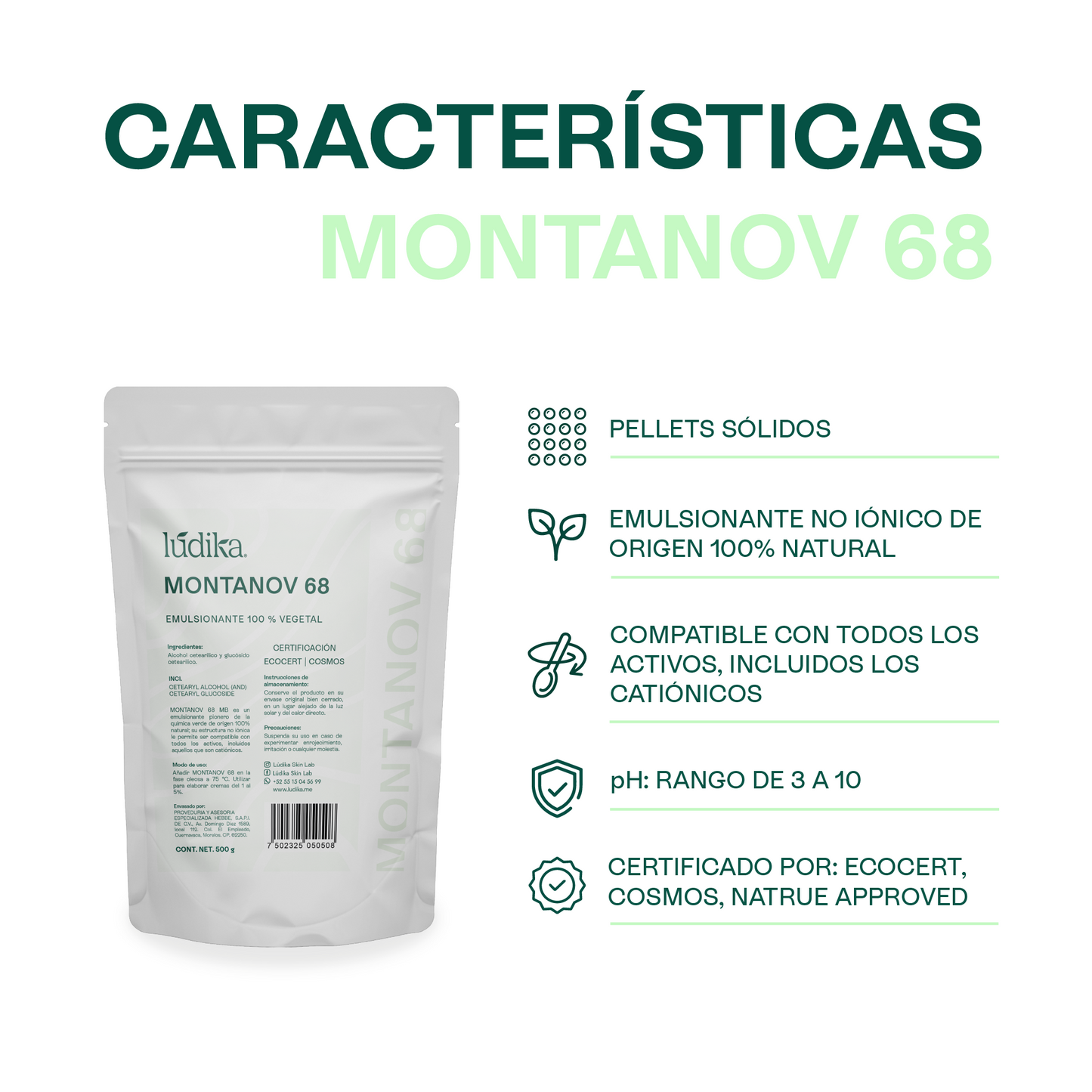Montanov 68 | Auto-emulsionante No Iónico | Refuerzo de Barrera Cutánea y Sensorial de Lujo