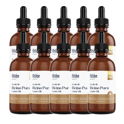 Kit Aceite de Ricino | Fortalecimiento y Crecimiento para Cabello y Pestañas | 10 pzas