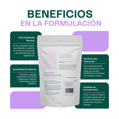 Niacinamida (Vitamina B3) | Facil y Capilar | Multiacción Control de Sebo, Poros y Manchas