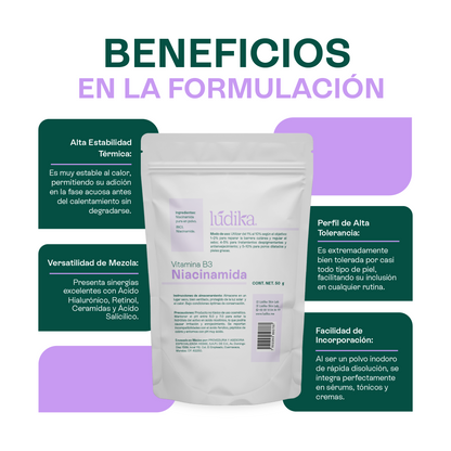 Niacinamida (Vitamina B3) | Facil y Capilar | Multiacción Control de Sebo, Poros y Manchas