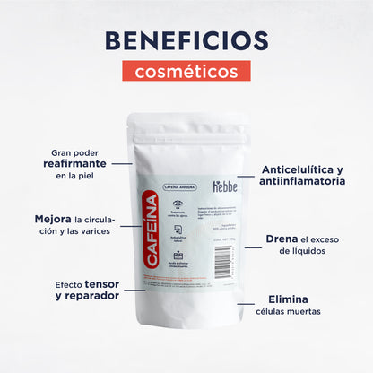 Cafeína Anhidra | Activo de alto rendimiento | Descongestionante, Lipolítico y Drenante
