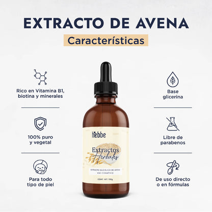 Extracto Glicólico de Avena | Facial, Corporal y Capilar | Activo Calmante, Anti-Irritante y Protector de la Barrera Cutánea