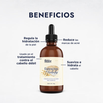 Extracto Glicólico de Avena | Facial, Corporal y Capilar | Activo Calmante, Anti-Irritante y Protector de la Barrera Cutánea