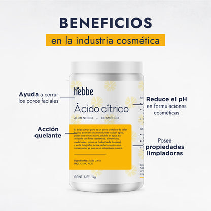 Ácido Cítrico | Regulador de pH, Agente Quelante y Exfoliante Suave (AHA)