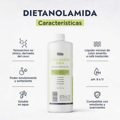 Dietanolamida (Cocamide DEA) | Potenciador de Espuma, Espesante y Acondicionador para Cosméticos