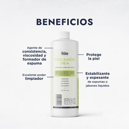 Dietanolamida (Cocamide DEA) | Potenciador de Espuma, Espesante y Acondicionador para Cosméticos