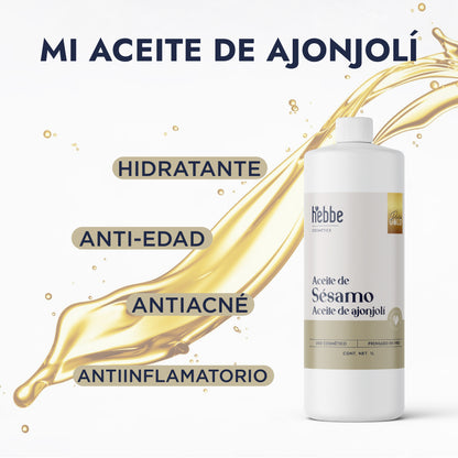 Aceite de Sésamo Ajonjolí Virgen | Facial Capilar y Corporal | Antiedad, Hidratante y Protector Capilar