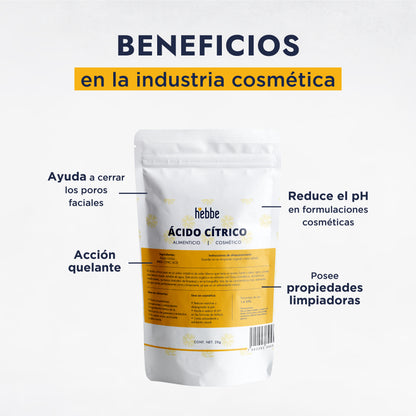 Ácido Cítrico | Regulador de pH, Agente Quelante y Exfoliante Suave (AHA)