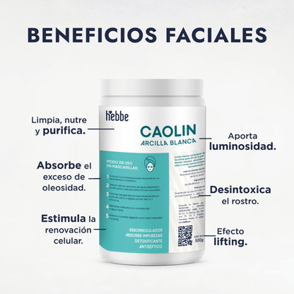 Arcilla Blanca (Caolín) | Facial y Corporal | Purificante Suave y Matificante