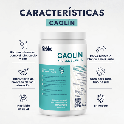 Arcilla Blanca (Caolín) | Facial y Corporal | Purificante Suave y Matificante