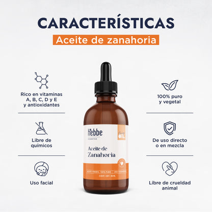 Aceite de Zanahoria Natural | Facial y Corporal | Antioxidante, Regenerador Antiedad y Protector Natural
