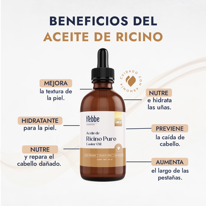 Kit de 5 Aceites Puros | Ricino, Argán, Almendras, Rosa Mosqueta, Jojoba | Antiedad, Fortalecimiento e Hidratación para Piel y Cabello