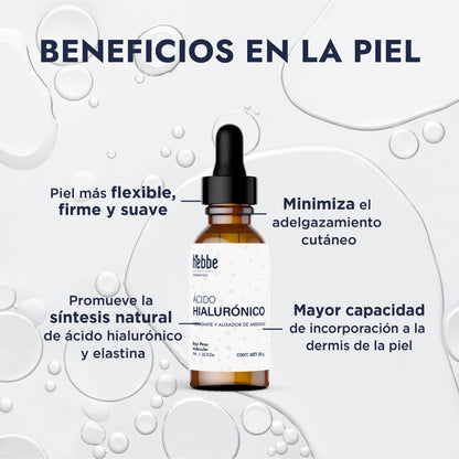 Ácido Hialurónico (Bajo Peso Molecular Líquido) | Hidratación Profunda y Reparación | Elasticidad y Firmeza