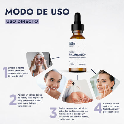Ácido Hialurónico (Bajo Peso Molecular Líquido) | Hidratación Profunda y Reparación | Elasticidad y Firmeza