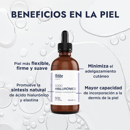 Ácido Hialurónico (Bajo Peso Molecular Líquido) | Hidratación Profunda y Reparación | Elasticidad y Firmeza