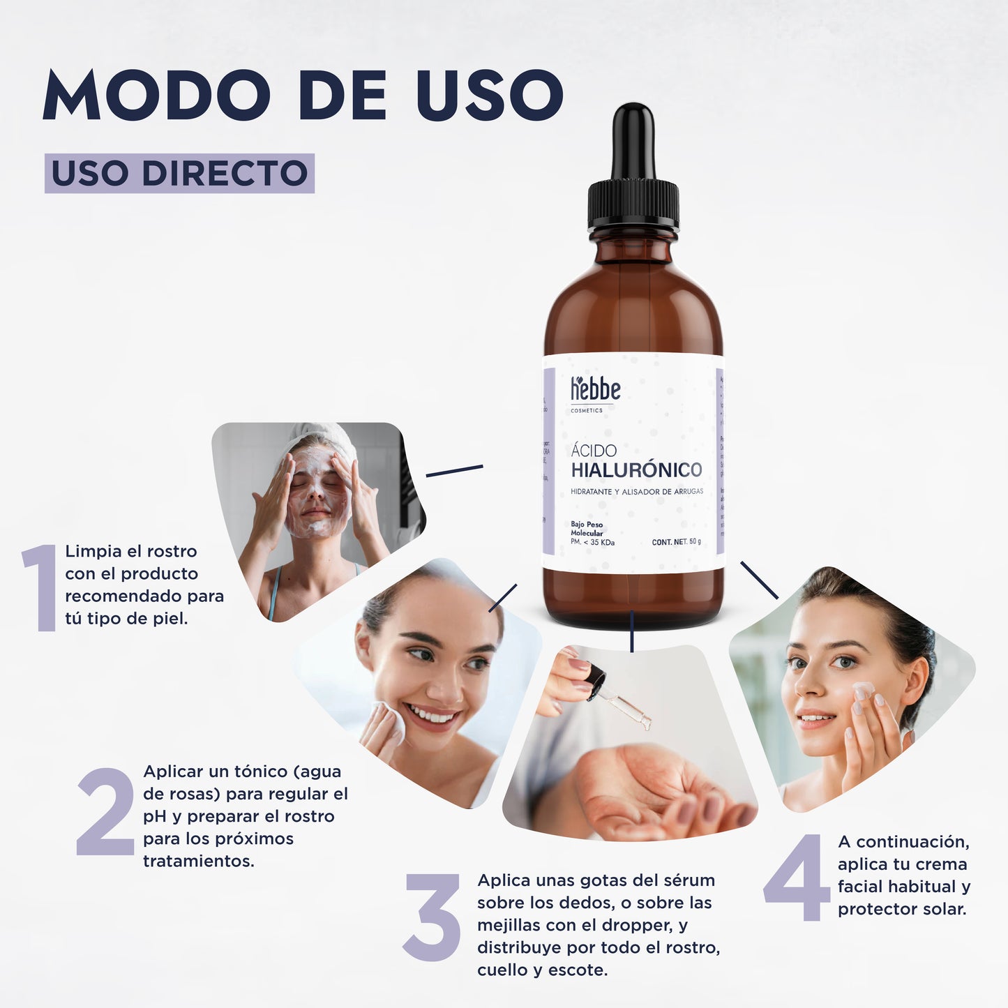 Ácido Hialurónico (Bajo Peso Molecular Líquido) | Hidratación Profunda y Reparación | Elasticidad y Firmeza