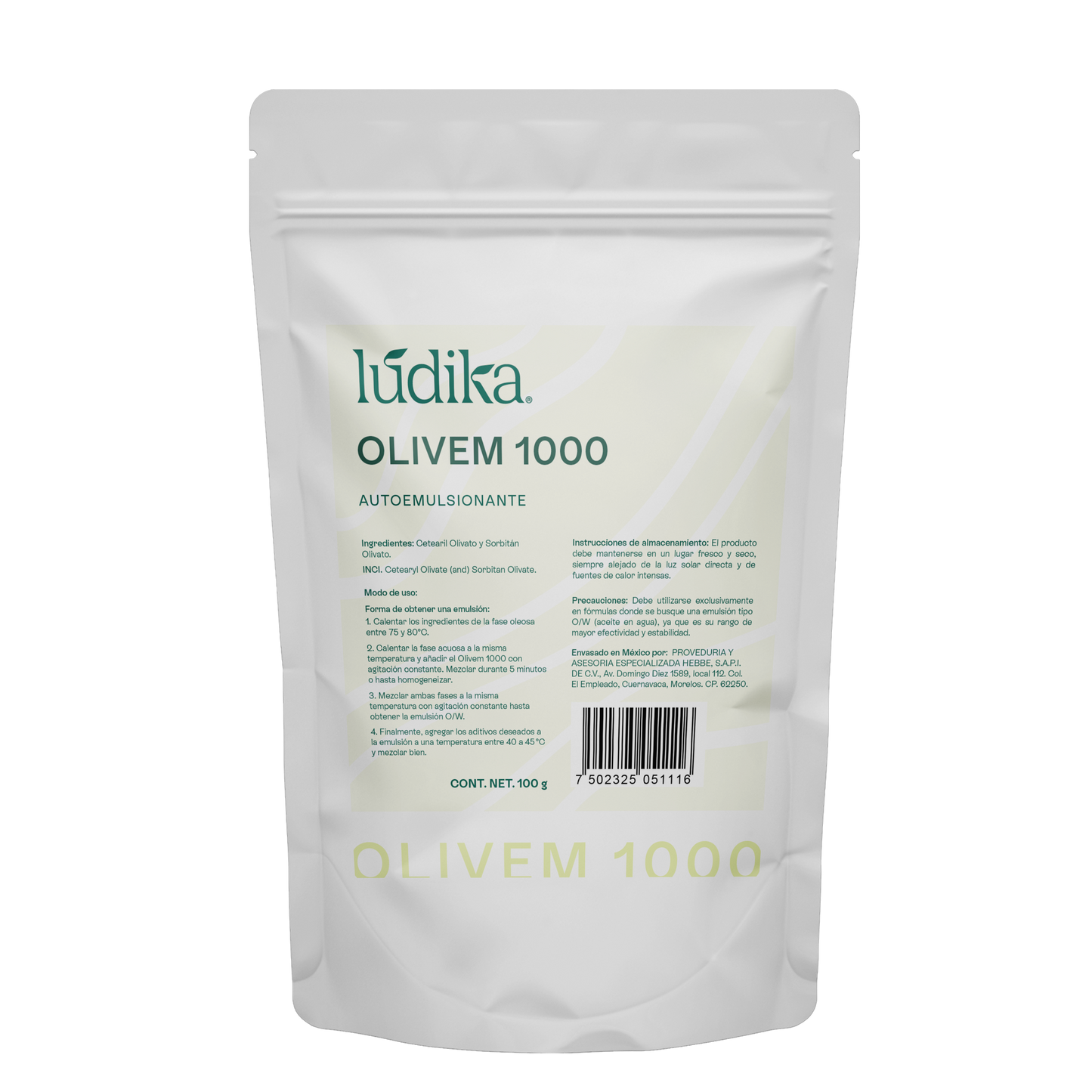 Olivem 1000 | Auto-emulsionante No Iónico O/W | Activo 100% vegetal