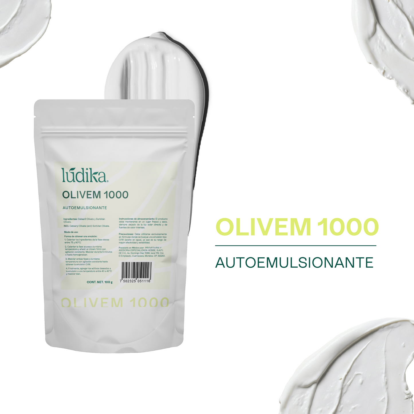 Olivem 1000 | Auto-emulsionante No Iónico O/W | Activo 100% vegetal