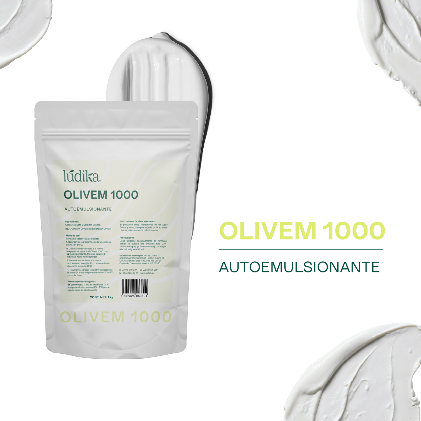 Olivem 1000 | Auto-emulsionante No Iónico O/W | Activo 100% vegetal